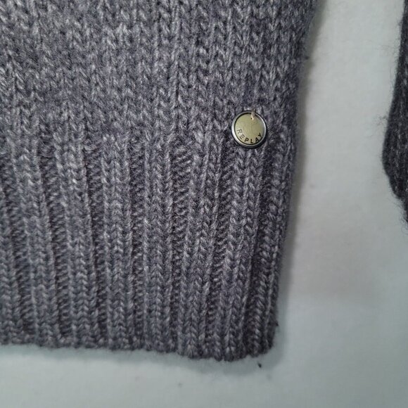 Replay Sweater Womens M Grey Chunky Cowlneck Wool Blend Boxy Tunic Ski Lodge - Picture 4 of 12